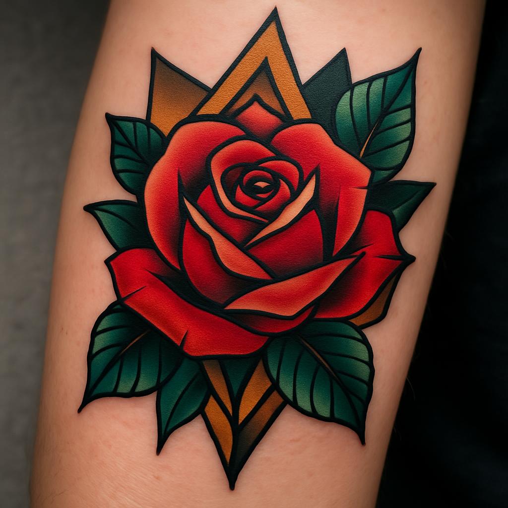 Neo-Traditional Rose
